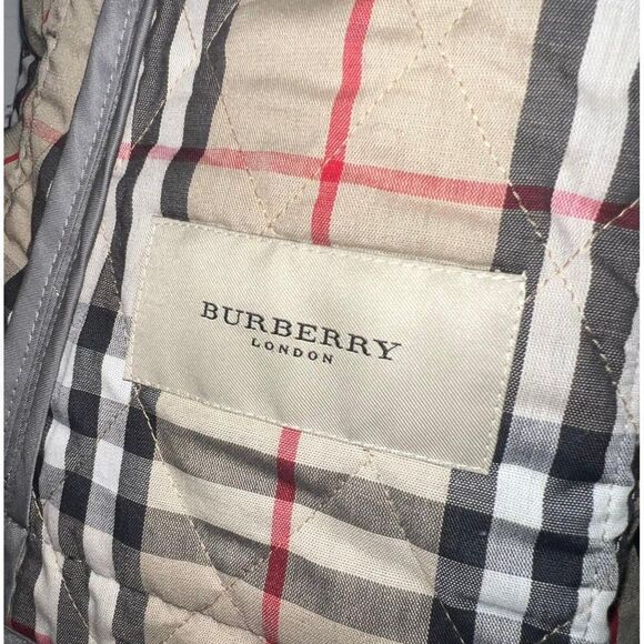 Authentic BURBERRY Grey Diamond Quilted Nova Check Utility Jacket Size S - Picture 9 of 15